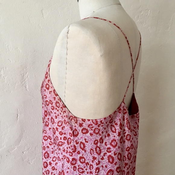 Y2K Vintage 100% Silk Floral Criss Cross Back Midi Slip Dress - Picture 4 of 8